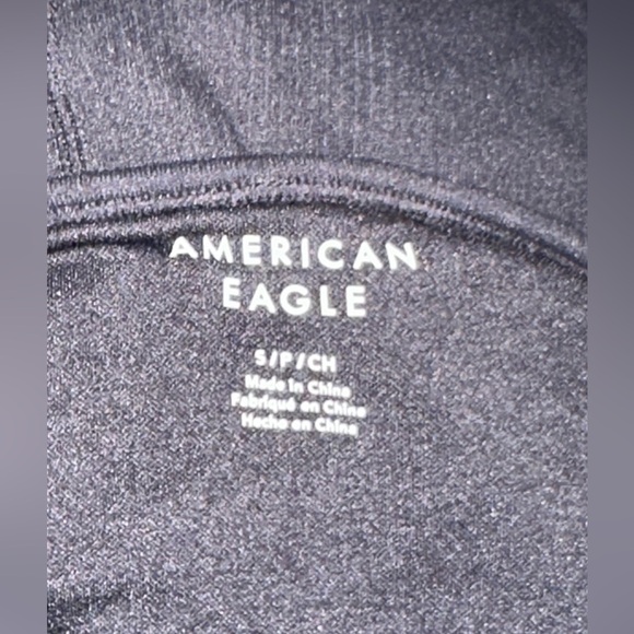 American Eagle Black Ribbed One Piece Shorts Bodysuit - Picture 7 of 8